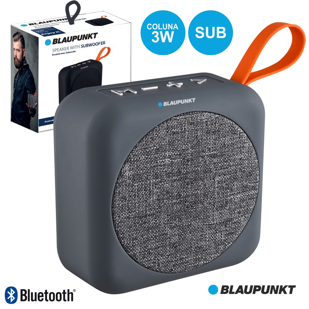 (imagem para) Coluna Bluetooth 3W C/ Sub USB/SD Cinza BLAUPUNKT