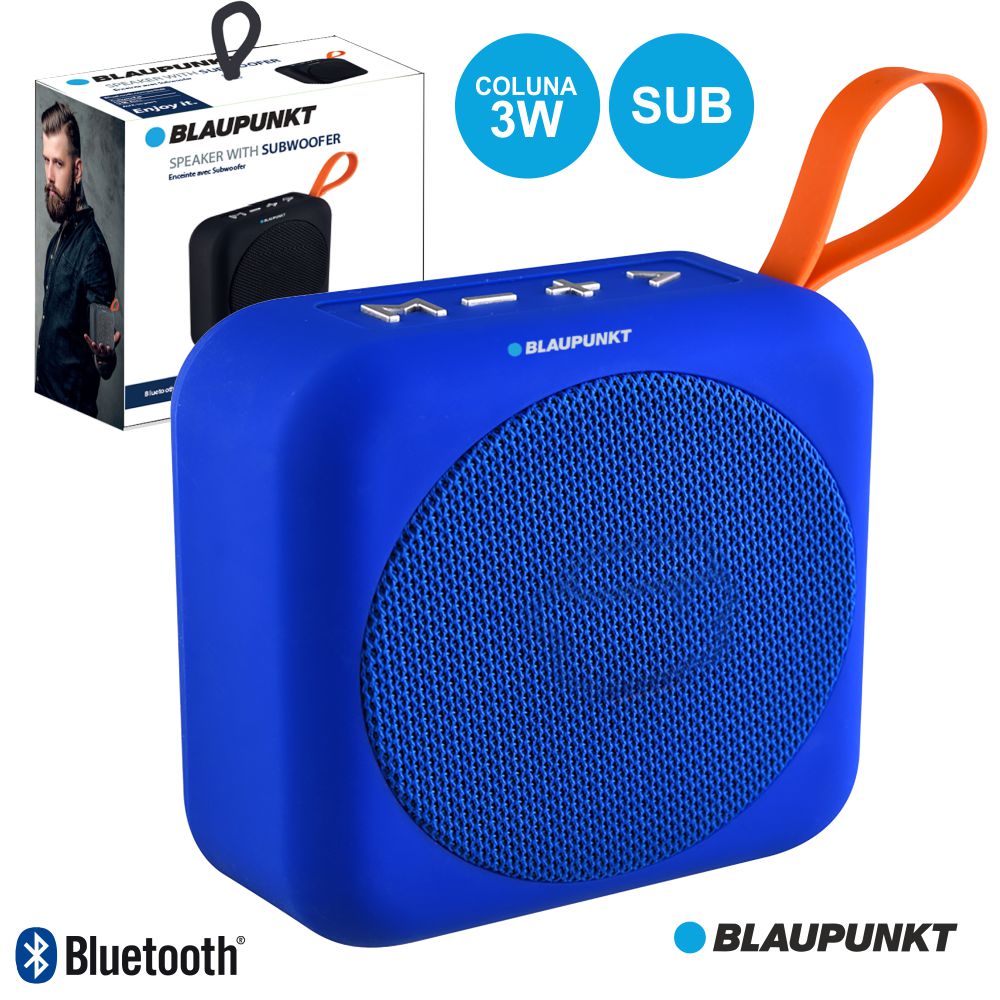(imagem para) Coluna Bluetooth 3W C/ Sub USB/SD Azul BLAUPUNKT