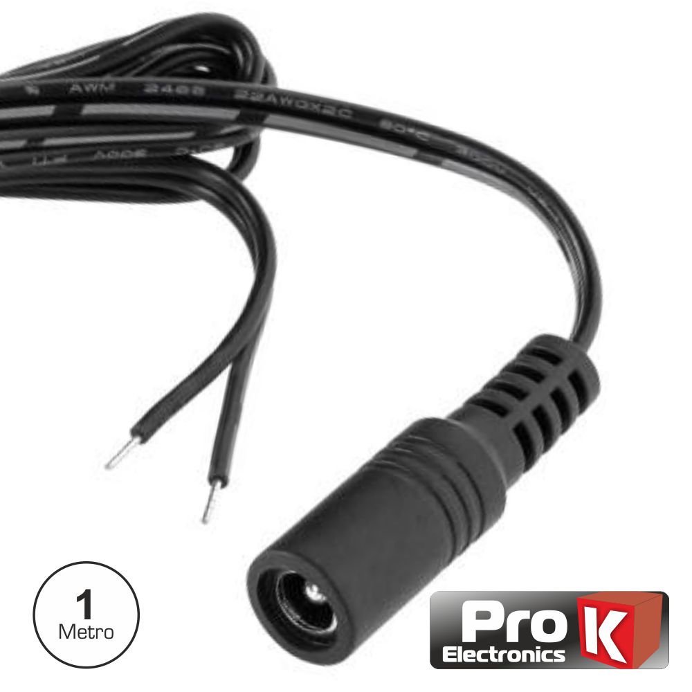 (imagem para) Cabo Alimentação DC Macho 5.5x2.5mm 1M PROK