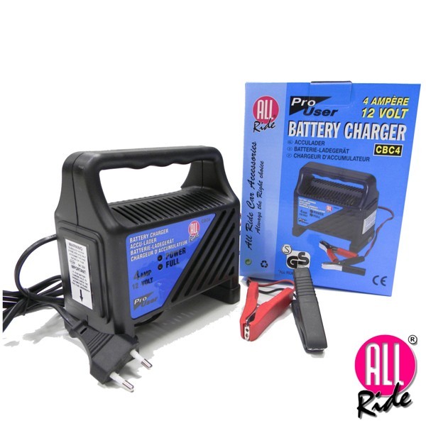 (imagem para) CARREGADOR DE BATERIAS CHUMBO/GEL 12V 4A ALL RIDE
