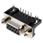 (imagem para) Ficha D-Sub DB9 pinos fêmea - para soldar em PCB 90º - Ninigi