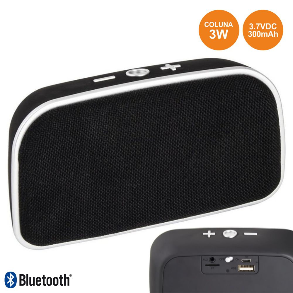 (imagem para) Coluna Bluetooth Portátil 3W FM/Aux/SD/USB Blues