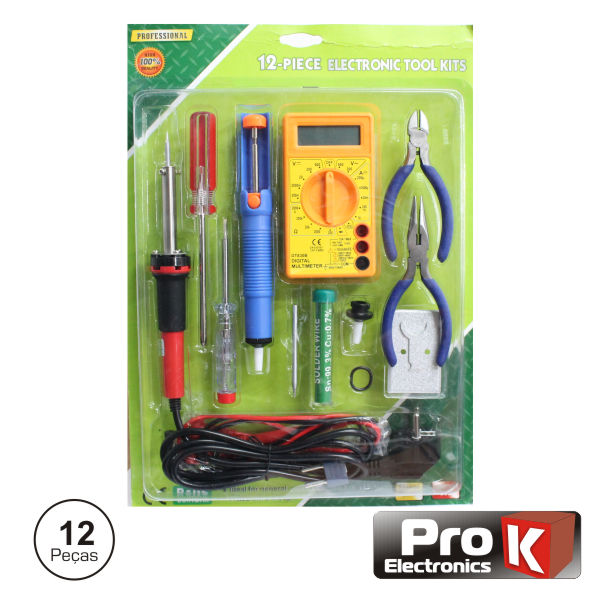 (imagem para) KIT FERRAMENTAS DE SOLDADURA C/ 12 PEÇAS PROK