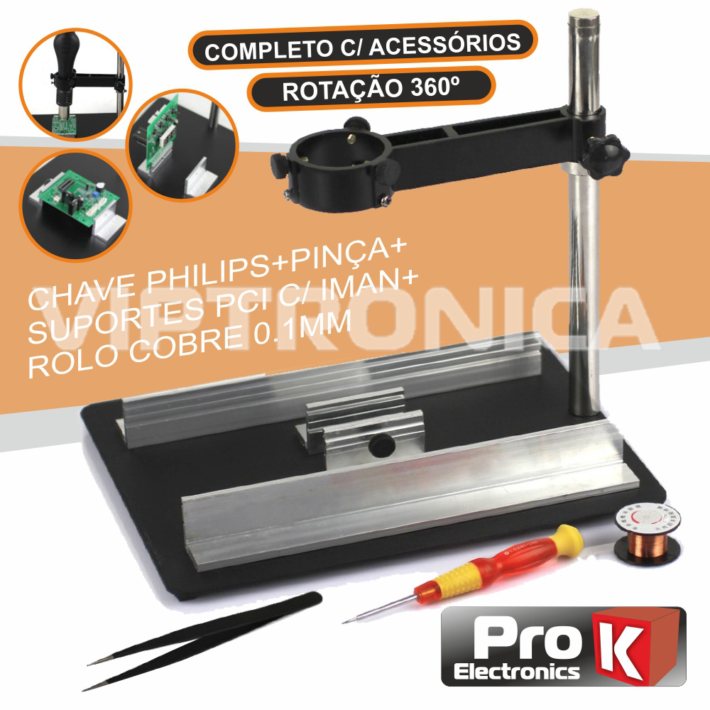 (imagem para) SUPORTE C/PLATAFORMA P/ FERRO DE AR QUENTE PROK